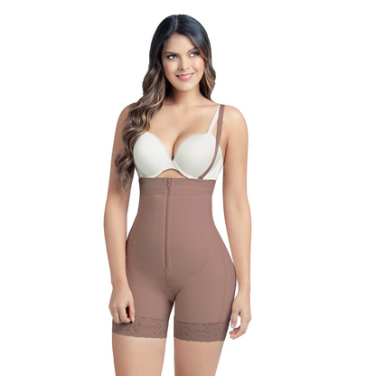 Faja Corta Strapless con Zipper Central - Soporte Abdominal