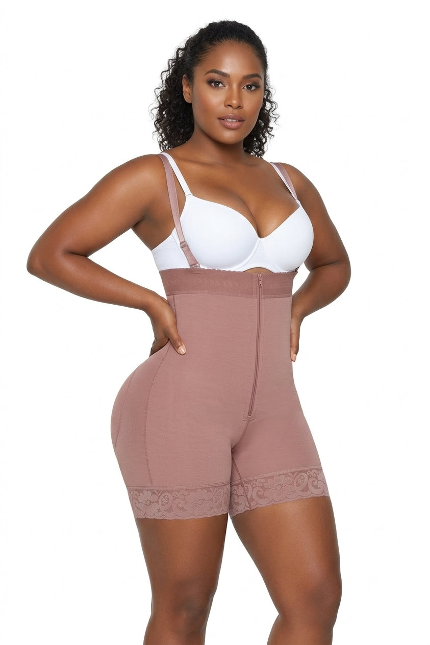 Faja Corta Strapless Talle Largo - Sin Costuras, Invisible y Cremallera Perineal
