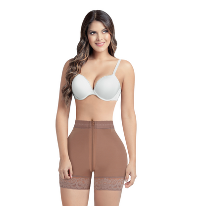 Panty Short Talle Alto con Cierre Frontal - Soporte Sin Costuras